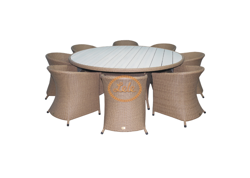 Комплект столовый из искусственного ротанга на 8 персон Монако 